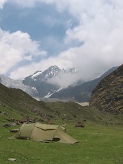 Image showing tent at himalayan mountain