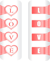 Image showing Valentine heart love labels. Vector pattern art