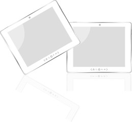 Image showing White vector tablet pc with white screen isolated