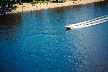 Image showing White boat on the sea