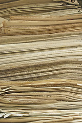 Image showing Stack of old newspapers