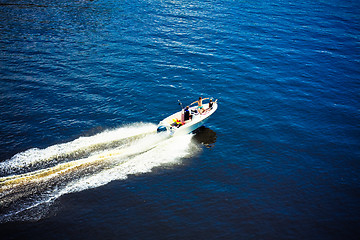 Image showing White boat on the sea