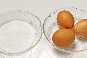 Image showing baking ingredients, egg and sugar