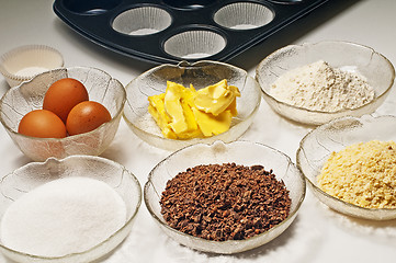 Image showing baking ingredients for muffins