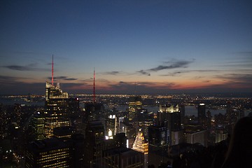 Image showing New York and Hudson at night