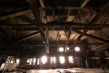 Image showing old creepy dark decaying dirty factory