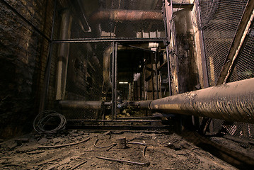 Image showing old creepy dark decaying dirty factory