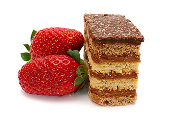 Image showing strawberries and cake