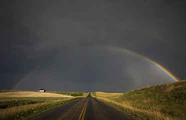 Image showing Hail Storm and Rainbow