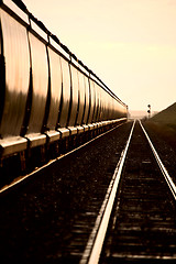 Image showing Train at Sunset