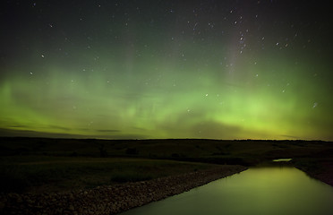 Image showing Northern Lights over Saskatchewan River