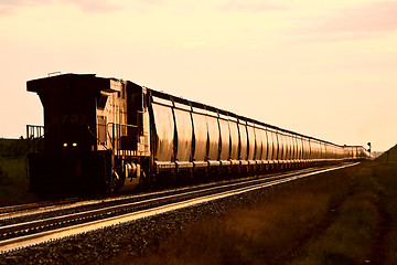 Image showing Train at Sunset