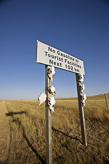 Image showing No Gas Sign near Montana in Alberta