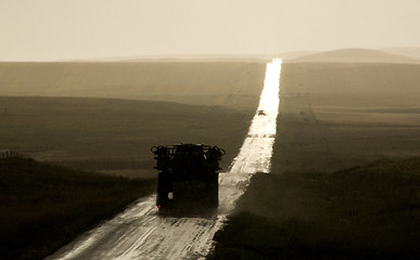 Image showing Rural Saskatchewan country road storm