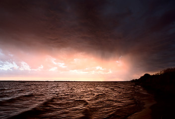 Image showing Storm over Lake Diefenbaker