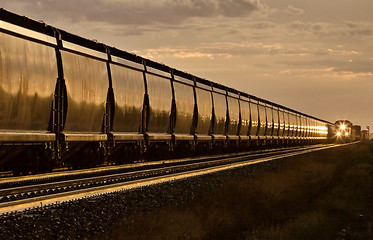 Image showing Train at Sunset