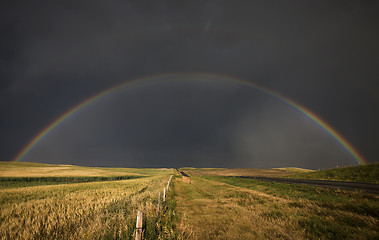 Image showing Hail Storm and Rainbow