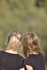 Image showing 2 girls looking