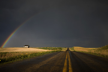 Image showing Hail Storm and Rainbow