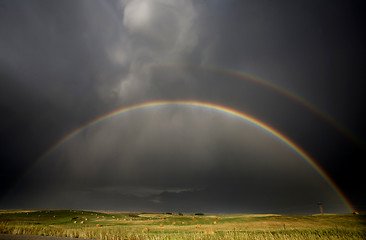 Image showing Hail Storm and Rainbow