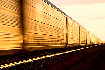 Image showing Train at Sunset