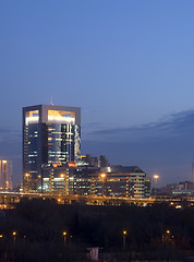 Image showing Moscow City skyscrapers at night