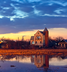 Image showing House at sunset