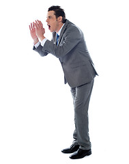 Image showing Annoyed executive shouting, isolated