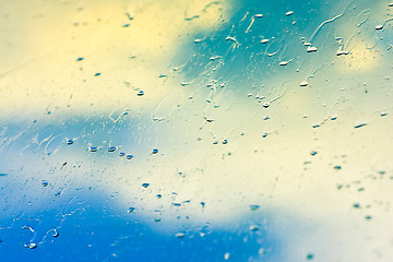 Image showing drops on glass after rain