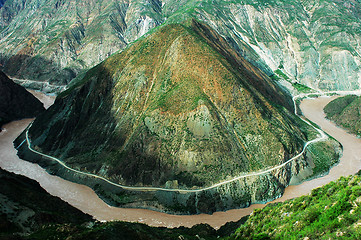 Image showing Landscape of river and mountains