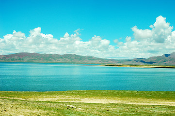 Image showing Landscape of lake and skies