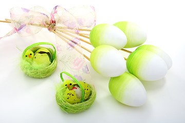 Image showing Easter still life with eggs. 