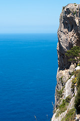 Image showing Cliff and blue sea