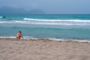 Image showing Beach: blue sea and sand