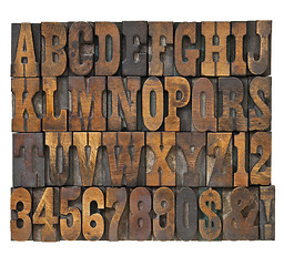 Image showing letters and numbers in vintage type