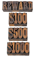 Image showing reward in western style type