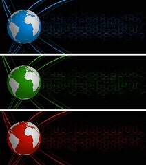 Image showing Abstract global banners