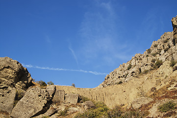 Image showing Weathered rocks in the summer