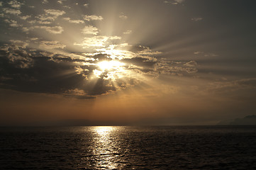 Image showing Sea sunset