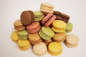 Image showing assortment of macaroons on a white background