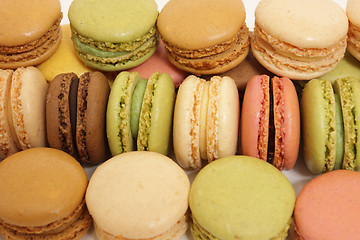 Image showing assortment of macaroons on a white background