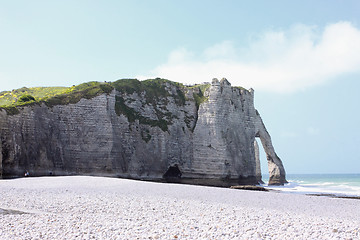 Image showing landscape, the cliffs of Etretat in France