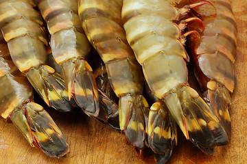 Image showing big fresh tiger prawns, king prawns, shrimp