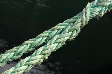 Image showing Rope for mooring a boat to a pier