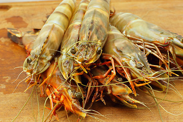 Image showing big fresh tiger prawns, king prawns, shrimp