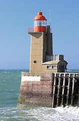Image showing entrance channel of the Port of Fecamp in Normandy france