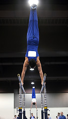 Image showing Gymnast on parallel bars