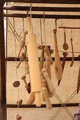 Image showing exposure for the sale of wooden kitchen utensils