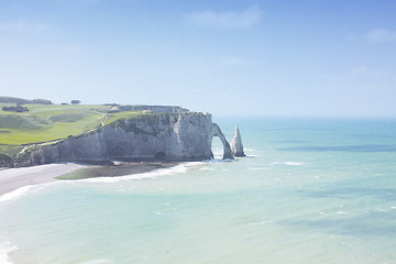 Image showing landscape, the cliffs of Etretat in France