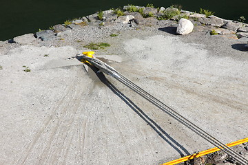 Image showing Rope for mooring a boat to a pier